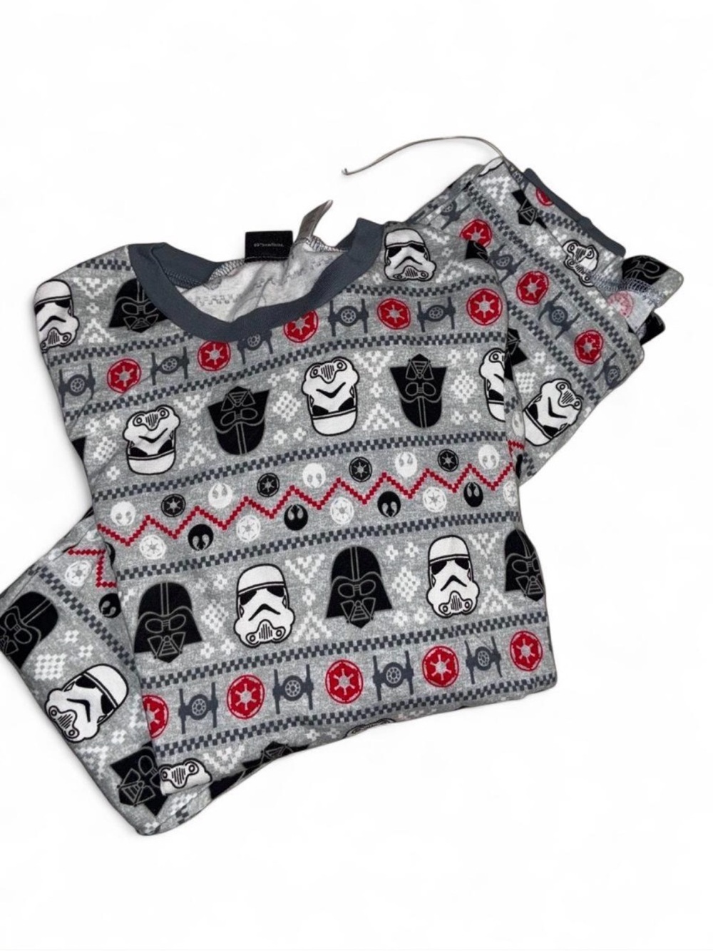 Star Wars Gray, Black and Red Kids Pajama Set with Character Pattern